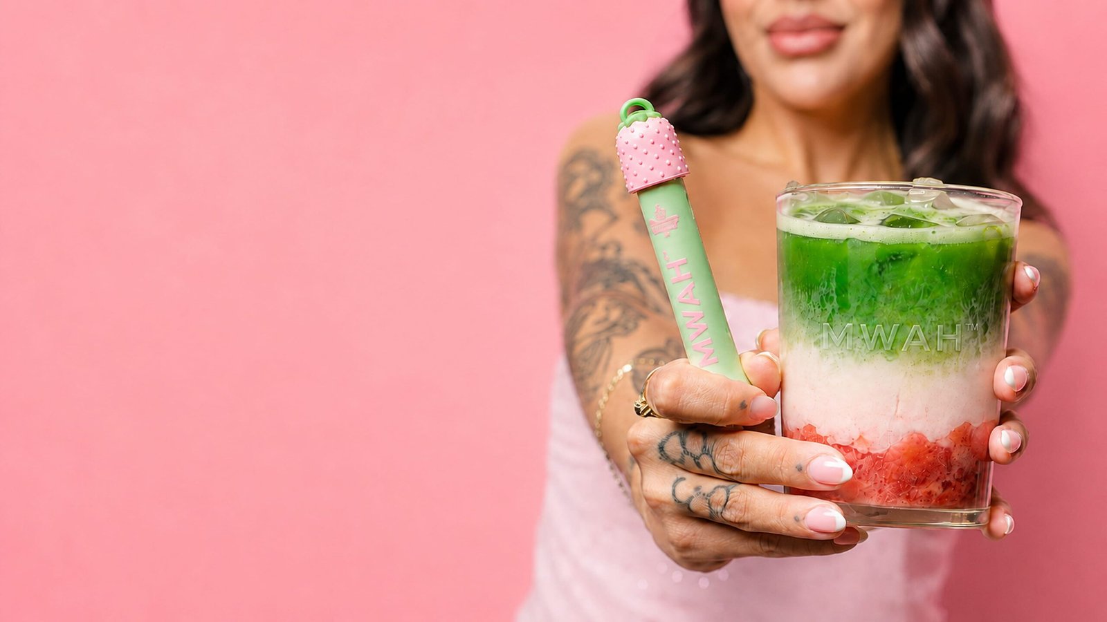 Strawberry Matcha lip gloss pen campaign image